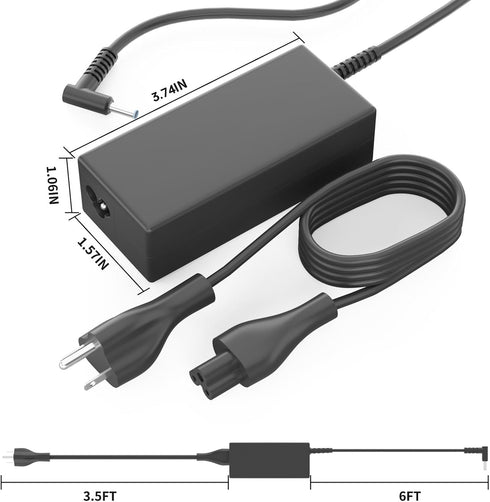 45W Laptop Charger for HP Elitebook 745 G6 G5 840 G3 840 G6 850 G3 Probook 430 G3 440 G3 450 G5 G6 Stream 11 13 741727-001 740015-003 19.5V 2.31A Smart Blue Tip AC Adapter Power Supply Cord