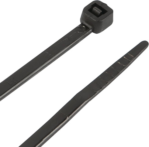 Performance Tool W2910 100 Pc Black Cable Ties, 8-Inch Length, 40 Lbs Tensile Strength, Resealable Bag