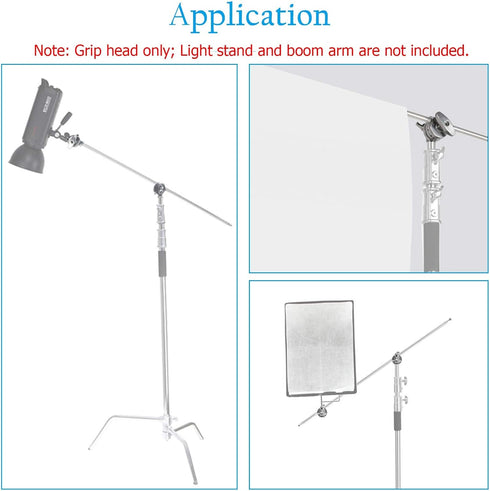 Selens 2 Piece Heavy Duty Swivel Light Stand Adapter, Versatile Head Clamp Mount Accessory with 4, 8, 11, 16mm Mounts