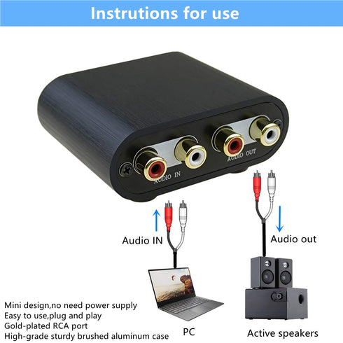 RCA Audio Volume Controller, Mini Attenuator Knob, Line Volume Control Box - RC11