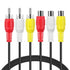 TNP 3 RCA Extender Extension Cable (6 Feet) - 3RCA Male to Female Red White Yellow Cable - Audio Video Composite