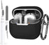 Olytop Soft Silicone Case Cover for Samsung Galaxy Buds 3 Pro & Buds 3 with Cleaner Kit, Keychain, Black