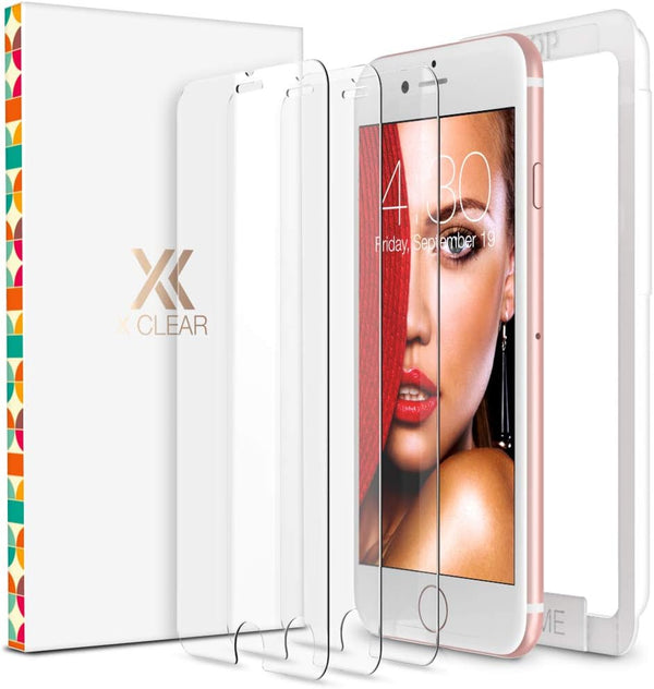 3-Pack Tempered Glass Screen Protector for iPhone 8 Plus, iPhone 7 Plus, Case Friendly Glass Film