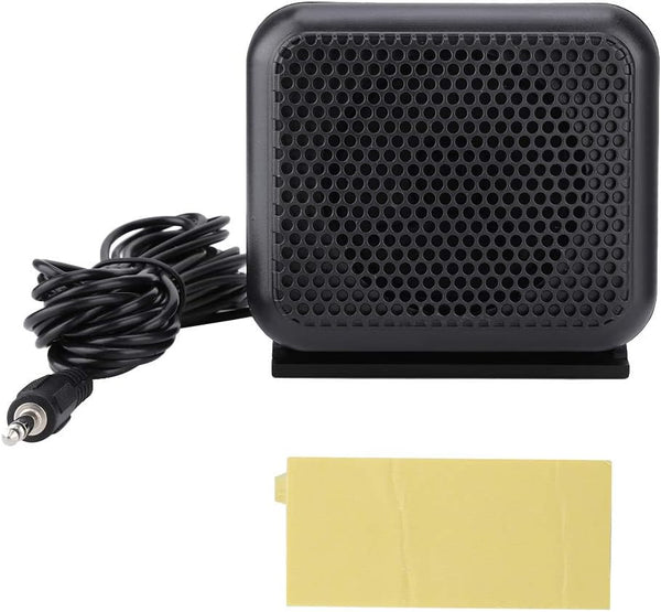 NSP-100 Mini External Speaker, 3W Black Rectangular Portable Wired Speaker, Mobile Radio Microphone Replacement for