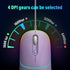 Wired Mouse, LED Computer Mouse Wired, 4 Adjustable DPI up to 6400 Ultra Silent Mouse, Optical Tracking USB Mouse Soft Rubber Corded Mouse for Laptop PC Windows (Purple)