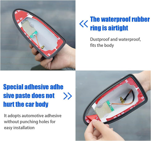 BELOMI Car Shark Fin Antenna Cover, Roof Aerial Base AM/FM Radio Signal for Car SUV Truck, Vehicle Shark Fin Shape