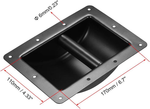 uxcell Recessed Speaker Handle Grasp Holder, Pocket Style Replacement Speaker Cabinet Box Handles, Metal, Black (2 Pcs)
