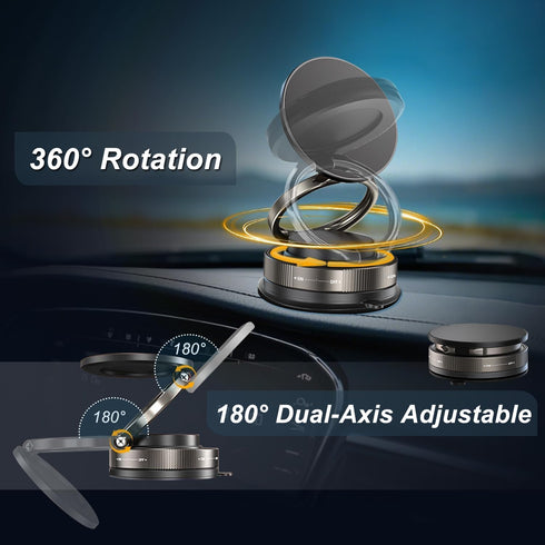 MISSOKIE 360 96LBS Upgraded Vacuum Magnetic Car Phone Holder for MagSafe, Rotation, Ultra Suction Cup Mount for iPhone