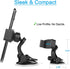 APPS2Car Adjustable Arm Suction Cup Phone Holder for Car, Low Profile Dashboard Mount Compatible w/All iPhone & Android