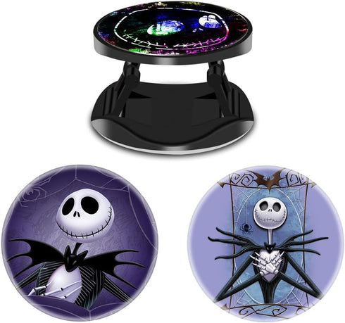 3 Pack/Multifunction Cell Phone Grip Holder and Stand, Cute Purple Black Cartoon Character Foldable Kickstand for Phone