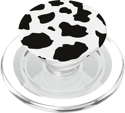 Black and White Cow Print Design PopSockets Grip for MagSafe, Cute for Boys and Teen Girls