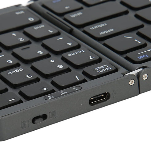 Luqeeg Foldable Bluetooth Keyboard, 81 Keys Pocket Keyboard, Rechargeable Full Size Slim Keyboard for Windows Tablet PC