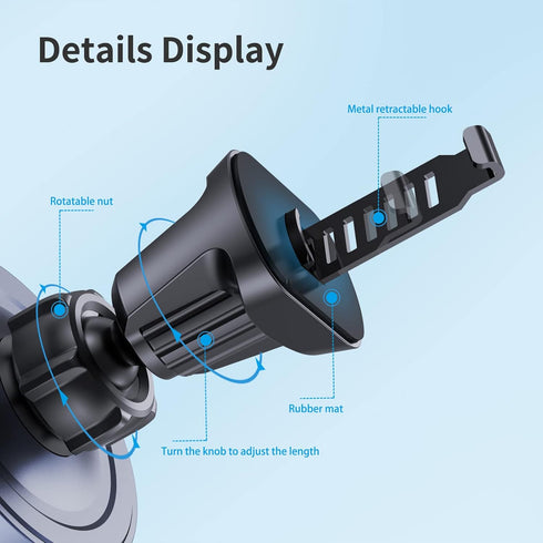 OHLPRO 16MM Universal Air Vent Hook for Car Mount, Vent Clip for Car Phone Mount and Wireless Car Charger for Vertical