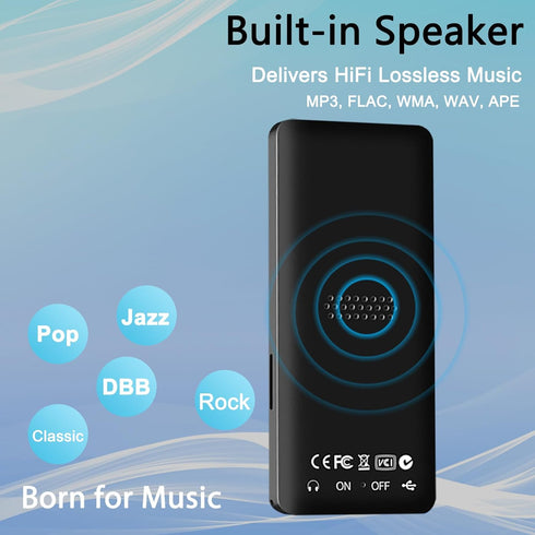 SKYBESS 64GB MP3 Player with Bluetooth, Portable HiFi Lossless Music Player with HD Speaker and Alarm Clock