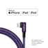 90 USB-C to Lightning Cable 2-Pack: 10ft & 6ft Fast Charging iPhone Charger - Right Angle Cord (Cosmos Purple)