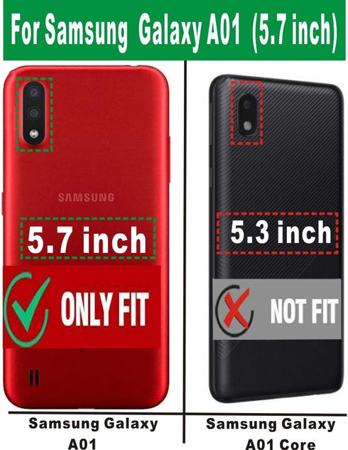 Folmeikat Compatible with Samsung Galaxy A01 Case - Military Grade Protective with Belt Clip and Kickstand
