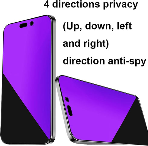 2 Pack Anti-Spy 360° Tempered Glass Screen Protector for iPhone 15 Pro Max, 6.7" Anti-Blue, 4-Sides Privacy Film.
