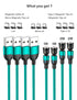 Magnetic Charging Cable, 4Pack (3.3ft/3.3ft/6.6ft/6.6ft) 360°&180° Rotating USB C Charging Cable with LED