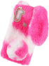Pink Fluffy Fur Plush Case for A11, Cute Spotted Bunny 3D Animal Fuzzy Protective Cover, Kawaii Toy Fun Women Phone