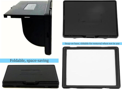 CasaNexa 3" LCD Screen Hood Sun Shade Foldable Anti-Glare Reflection Viewfinder Protector Display Guard Monitor Shield