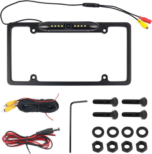 Figpade License Plate Backup Camera,170 Wide Angle License Plate Camera with LED HD
