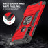 for Moto G Power Case with Screen Protector, Hard Rubber Bumper, Shockproof Tough Rugged with Kickstand (Red)