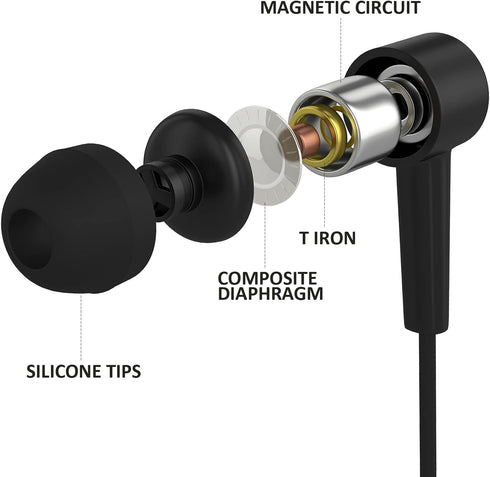 Maeline Bulk Earbuds, 100 Pack Stereo Headphones for K-12-College Classrooms, Tangle-Free Wired Earbuds