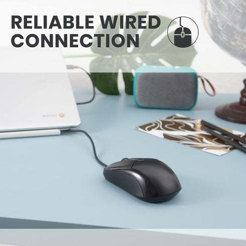 Perixx PERIMICE-209C USB Type C Wired Optical Mouse - 5.9 Ft Cable - 1000 DPI - Black, (11994) by Perixx