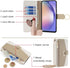 Asuwish Phone Case for Samsung Galaxy A54 5G Wallet Cover with Screen Protector and Mirror PU Leather Flip Cover Ring Card Holder Crossbody Strap Stand Cell A 54 54A SM A546U 2023 Women Girls White