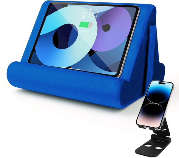 Sttargxing Universal Multi-Angle Tablet Holder - Soft Pad Stand with Net Pocket &