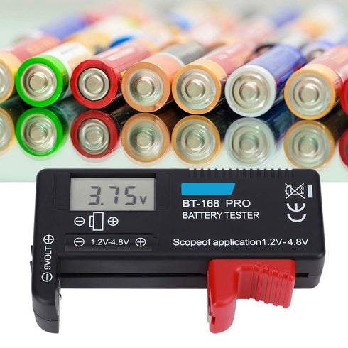 Digital Battery Tester for AAA, 1.2~4.8V 9V Portable Tester for CR2032 6F22 9V 10440 14500 AAA D Batteries