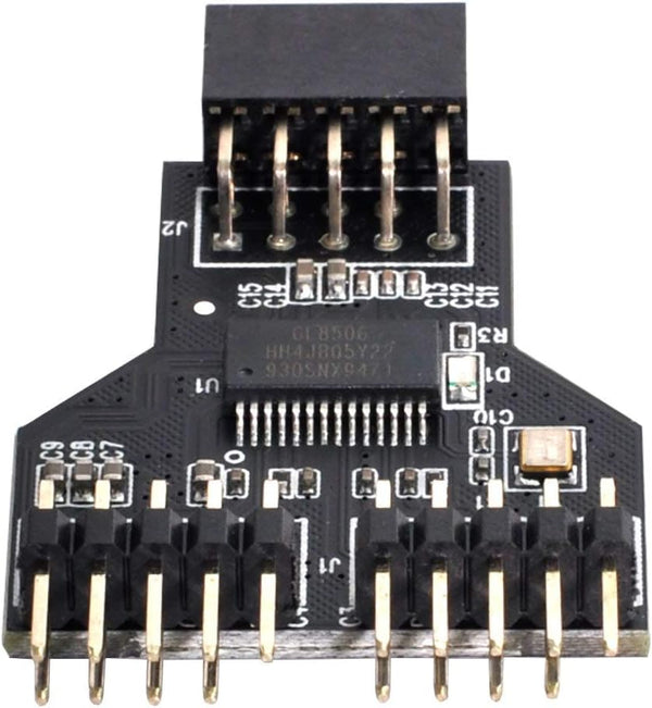 xiwai 9pin USB 2.0 Header Motherboard 1 to 2 Female Extension HUB Connector Adapter Port Multiplier