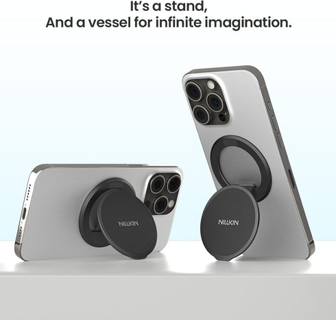 Nillkin 16/15 Magnetic Phone Grip Stand Compatible with MagSafe, Magsafe Gripper Strap Round Finger Holder for iPhone