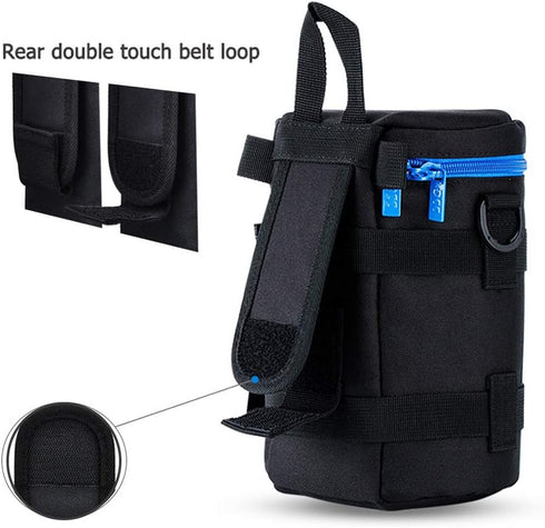JJC Camera Lens Pouch Case for Canon EF 70-200mm, Nikon Nikkor AF-S 70-200mm & More, Zipper Polyester Bag