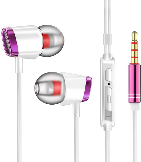 YNR 3 Pairs Wired Earbuds with Microphone & Volume Control, in-Ear Earphones, Noise Isolating High Definition, for