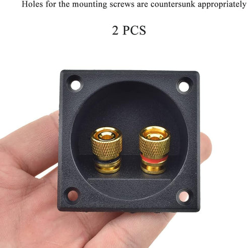 HAHIYO 56mm Diameter Square Speaker Box Terminal Cup, 2 PCS Black for Subwoofer Tower Speakers