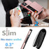 for iPhone 15 Pro Wallet Case with Card Holder + 2 Tempered Glass Screen Protector, Heavy Duty Protective Dual Layer Shockproof Hidden Card Slot Slim Case Women Men 6.1 inch (Rose Gold)