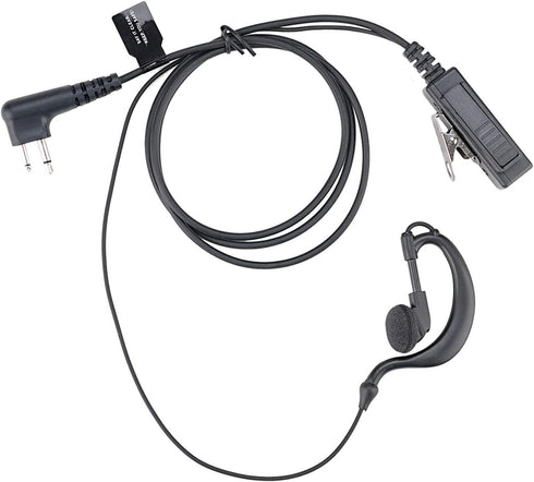 CP200 Earpiece Headset, Black, G Shape, PU Material, Compatible with Motorola Walkie Talkies CLS1110, CLS1413, CLS1450