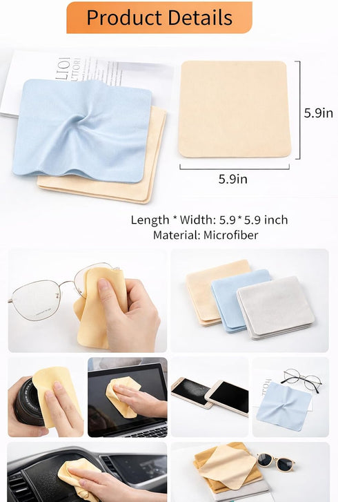 gemxtkg 2 6 Portable Glasses Cleaner Clips and Microfiber Wipes Quick Clean Tool for Eyeglasses and Shades