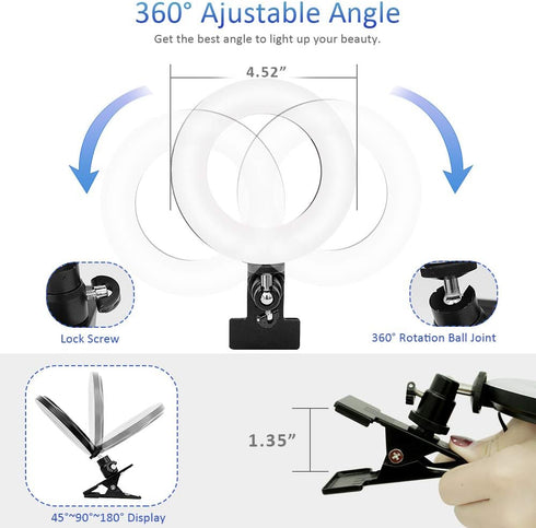 Cyezcor Video Conference Lighting Kit, Ring Light for Monitor Clip On,for Remote Working, Distance Learning,Zoom Call