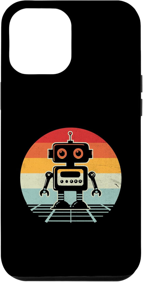 iPhone 15 Pro Max Retro Sunset Robot Case - Robotics Engineer Robotic Engineering