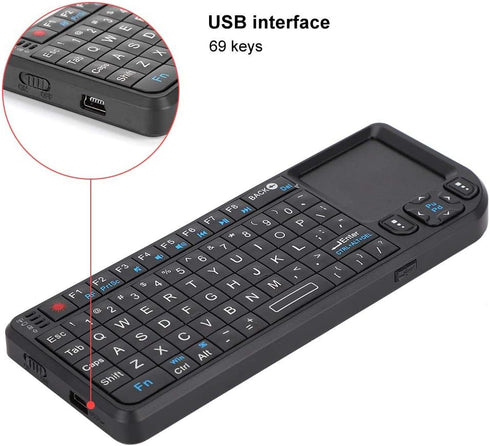 2.4G Pocket Mini Keyboard - Mini USB Keyboard with Touchpad Mouse for Windows 2000/XP/Vista/7/OS 10.x