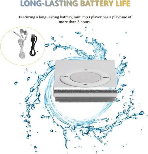 BONKZEBU MP3 Portable Player with Long Battery Life Aluminum Alloy Body Clear Sound Built-in Speaker and Earphones USB