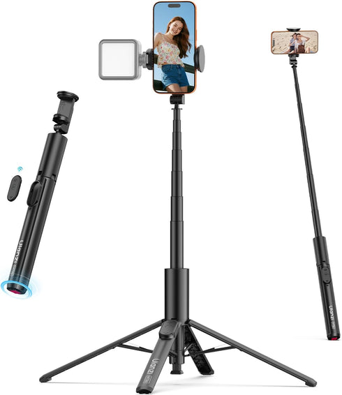 ULANZI MT86 60" AutoOpen Phone Tripod Stand with Bluetooth Remote Adjustable Automatic Selfie