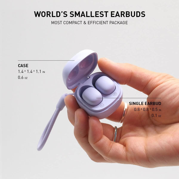 Wireless Ear Buds for Small Ears, only 2.5g Light Weight, Mini Earbuds Cute Colors for Women & Kids Earbuds, Bluetooth 5.3, IPX6 Waterproof, Wireless Earphones for iPhone Android, Purple