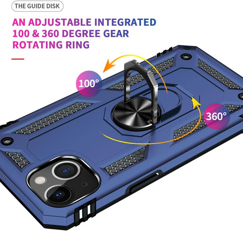 Aozuoton Military Grade Shockproof Phone Case for iPhone 13, Blue