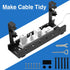 No Drilling Under Desk Cable Management, Metal Cable Management Tray with Clamp, Retractable Power Strip Holder