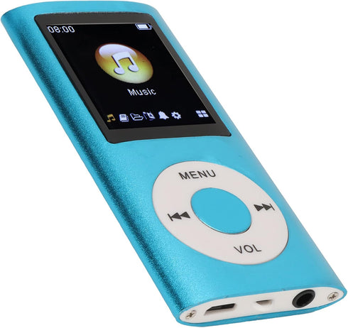 SUNGOOYUE MP3 1.8 Inch MP3 Player Stylish Multifunctional Lossless Sound Slim LCD Screen Portable Music Player (Blue)