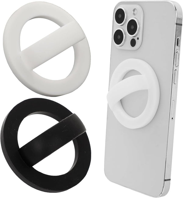 Bnapott 2pcs Silicone Ring Grip Phone Holder, Soft Finger Loop for MagSafe iPhones,