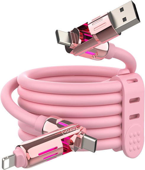 MFish 240W 4-in-1 Charging Cable with Carrying Case, 6.6FT Fast Charger USB-A